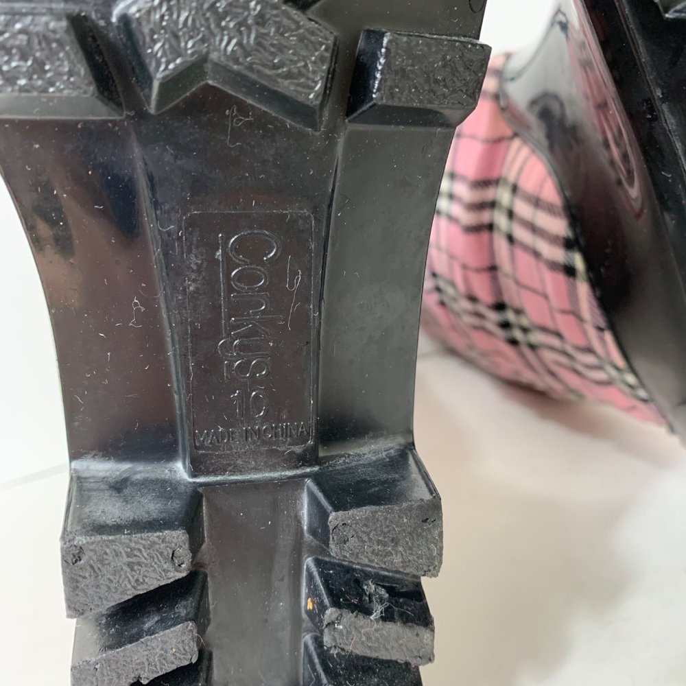 Corkys Plaid Rain Boots - 10 - Picture 4 of 6